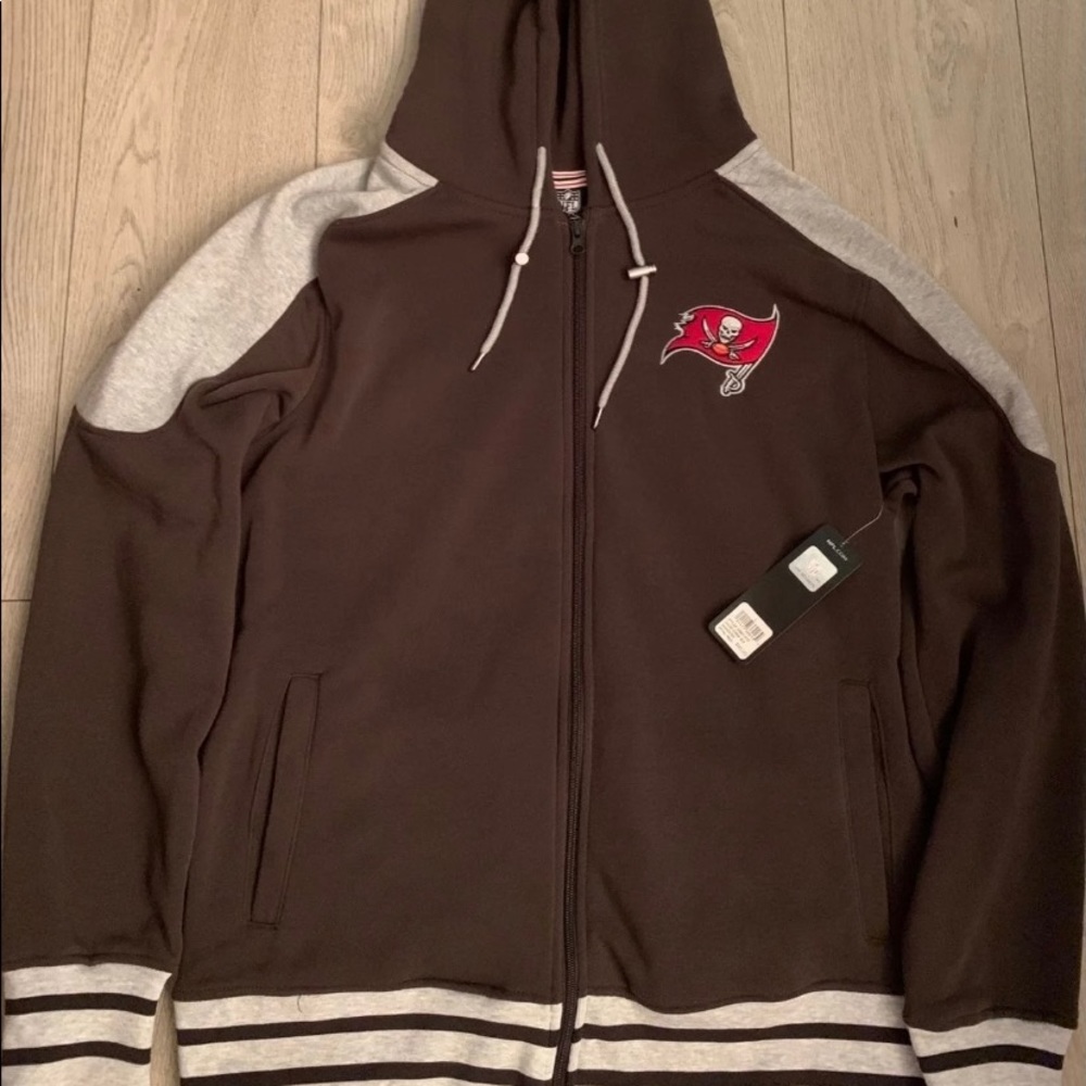NFL TAMPA BAY BUCCANEERS MENS FULL ZIP HOODIE ~ M
